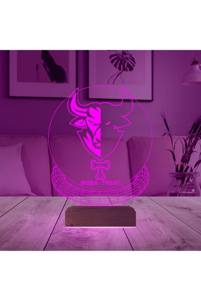 Kirppi 3d Lamba Crypto Shiba Treat Coin Kripto Finans Masa Gece Lambası - 5