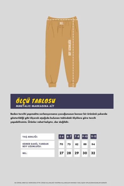 Siyah Kalın Pamuklu Beli ve Paçası Lastikli Cepli 5-6-7-8-9-10-11-12 Yaş Erkek Çocuk Eşofman Altı MTLCC99-Siyah - 6