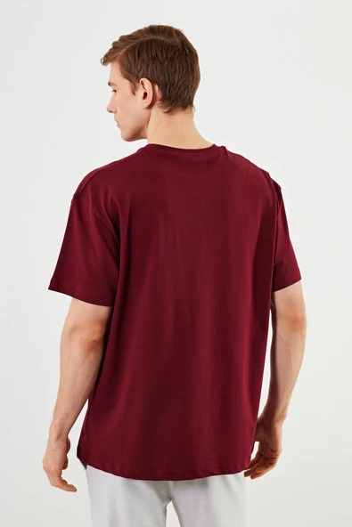 Leo Erkek Oversize Tshirt %100 Pamuk Bisiklet Yaka Baskı Detaylı Basic Tişört MTLCE86 - Resim 7