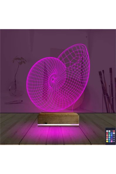 Kirppi 3d Lamba Deniz Kabuğu Masa Gece Lambası - 4