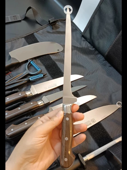 Sürbisa Çantalı Aşçı Gastronomi Handmade Bıçak Seti 9'lu Set - 7