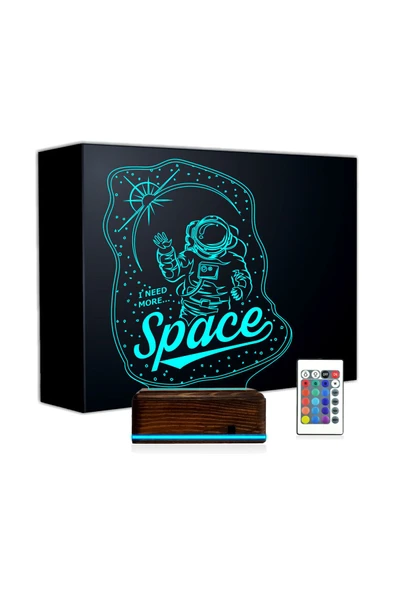 Kirppi 3d Lamba Astronot Space Cosmos Masa Gece Lambası - 1