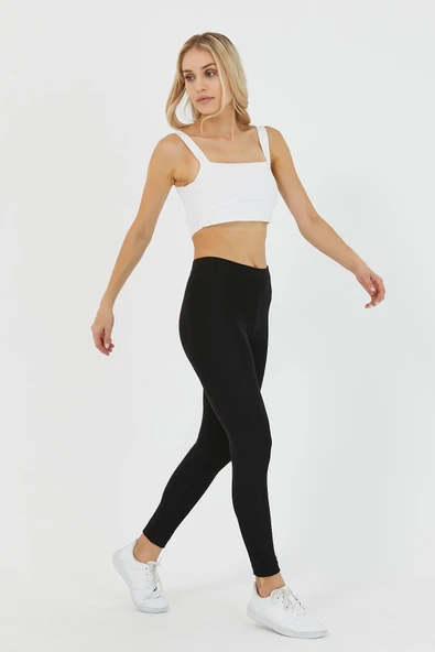 Kadın Siyah Yüksek Bel Tayt  MTLCKT-03 - Resim 5