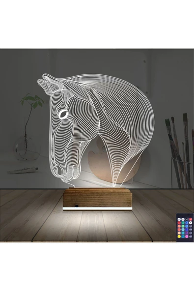 Kirppi 3d Lamba At Tasarım V2 Masa Gece Lambası - 2