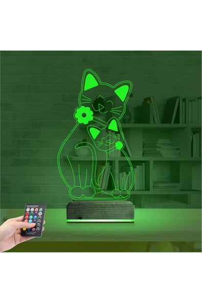 Kirppi 3d Lamba Sevimli Kedi Masa Gece Lambası - 6