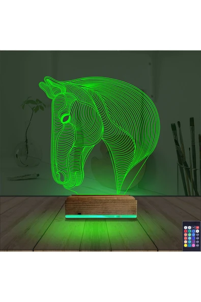 Kirppi 3d Lamba At Tasarım V2 Masa Gece Lambası - 6
