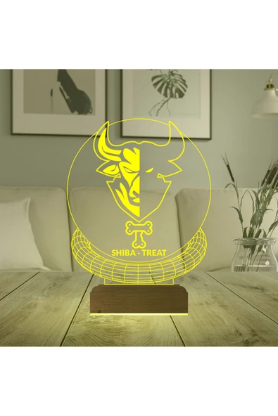 Kirppi 3d Lamba Crypto Shiba Treat Coin Kripto Finans Masa Gece Lambası - 6