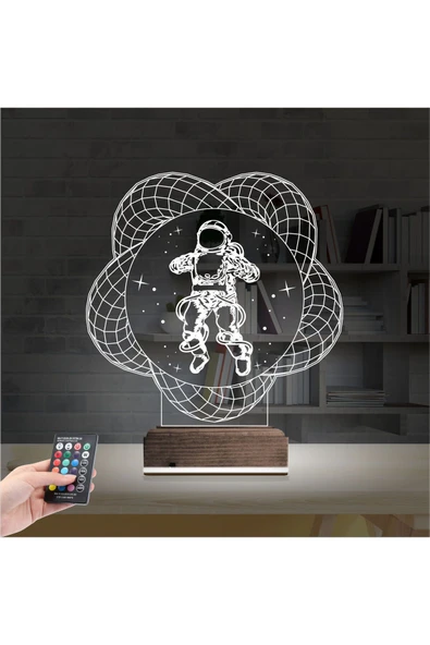 Kirppi 3d Lamba Astronot Uzay Masa Gece Lambası - 2