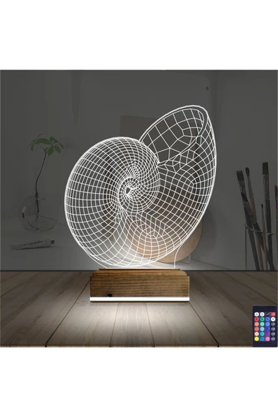 Kirppi 3d Lamba Deniz Kabuğu Masa Gece Lambası - 2
