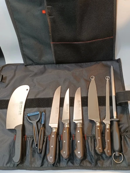 Sürbisa Çantalı Aşçı Gastronomi Handmade Bıçak Seti 9'lu Set - 1