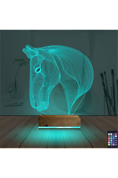 Kirppi 3d Lamba At Tasarım V2 Masa Gece Lambası - 3