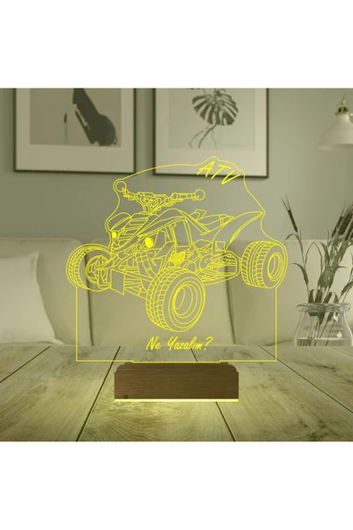 Kirppi 3d Lamba Atv Outdoor Motor Tasarım Kişiye Özel Masa Gece Lambası - 6