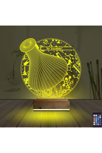 Kirppi 3d Lamba Kimya Kimyager Kişiye Özel Masa Gece Lambası - 5