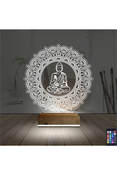 Kirppi 3d Lamba Mandala Yoga Masa Gece Lambası - 2