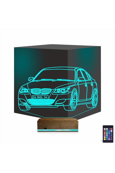 Kirppi 3d Lamba Spor Araba Bmw Kişiye Özel Masa Gece Lambası - 1