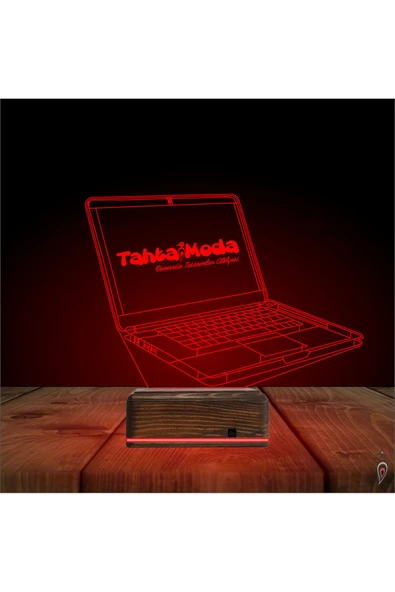 Kirppi 3d Lamba Laptop Notbook Bilgisayar Kişiye Özel Masa Gece Lambası - 4