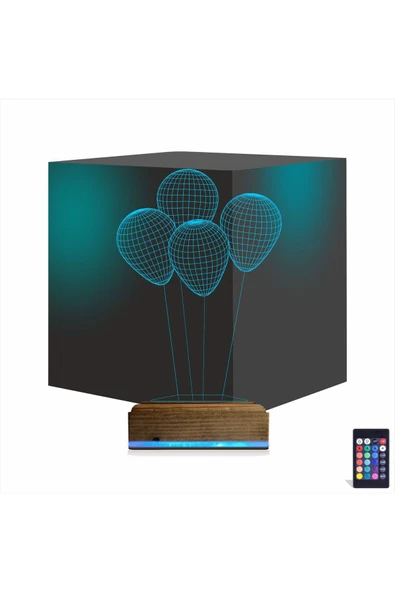 Kirppi 3d Lamba Balon Kutlama Doğum Günü Masa Gece Lambası - 1
