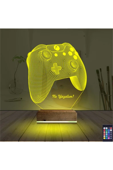 Kirppi 3d Lamba Joystick Oyun Konsolu Kişiye Özel Masa Gece Lambası - 5