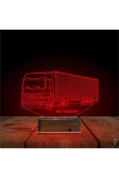 Kirppi 3d Lamba Tır Kamyon Tırcı Mercedes Kişiye Özel Masa Gece Lambası - 4
