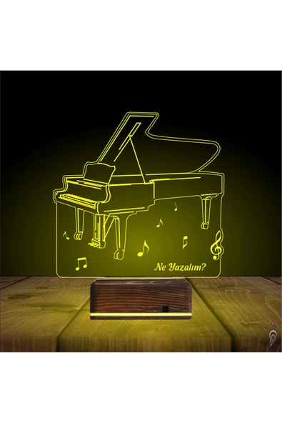 Kirppi 3d Lamba Piyano Müzik Piyanist Kişiye Özel Masa Gece Lambası-1 - 6