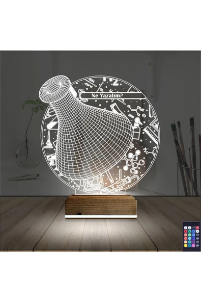 Kirppi 3d Lamba Kimya Kimyager Kişiye Özel Masa Gece Lambası - 2