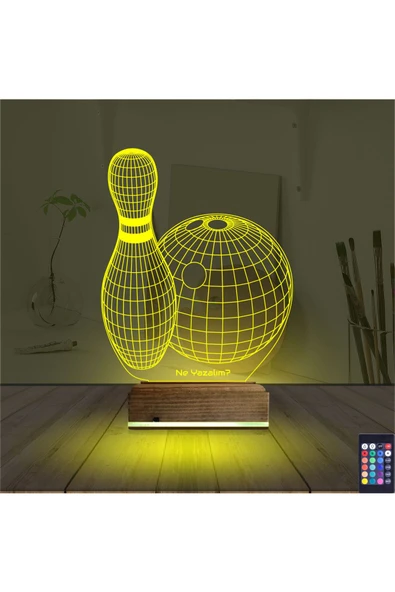 Kirppi 3d Lamba Bowling Topu Kişiye Özel Masa Gece Lambası - 5