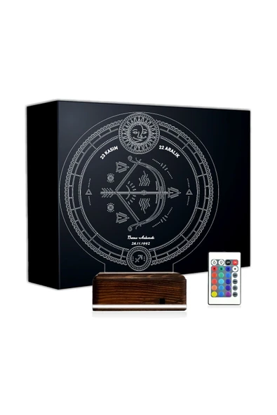 Kirppi 3d Lamba Astroloji Yay Burcu Kişiye Özel Masa Gece Lambası - 1