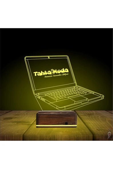 Kirppi 3d Lamba Laptop Notbook Bilgisayar Kişiye Özel Masa Gece Lambası - 6