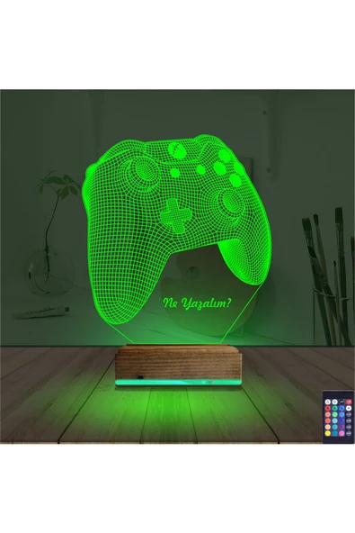 Kirppi 3d Lamba Joystick Oyun Konsolu Kişiye Özel Masa Gece Lambası - 6