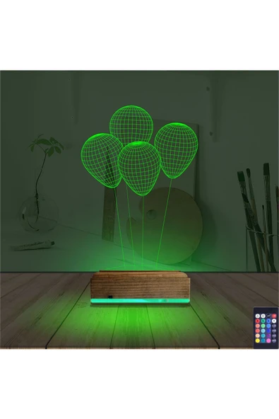 Kirppi 3d Lamba Balon Kutlama Doğum Günü Masa Gece Lambası - 6