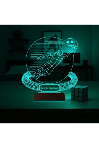 Kirppi 3d Lamba Futbol Kaleci Hediye Kişiye Özel Masa Gece Lambası KRPP3DK381 - 5