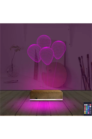 Kirppi 3d Lamba Balon Kutlama Doğum Günü Masa Gece Lambası - 4
