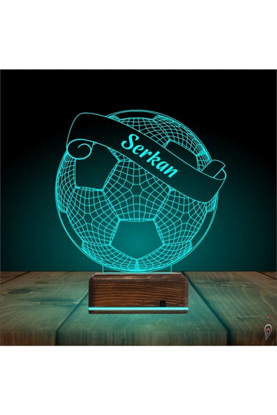 negelsin 3d Lamba Futbolcu Hediye Futbol Top Kişiye Özel Masa Gece Lambası - 3
