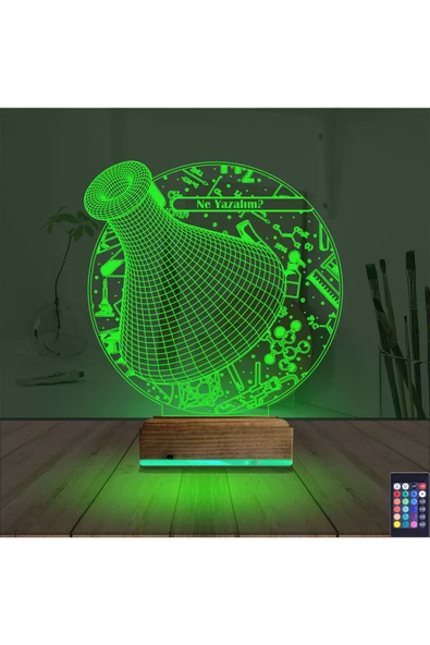 Kirppi 3d Lamba Kimya Kimyager Kişiye Özel Masa Gece Lambası - 6
