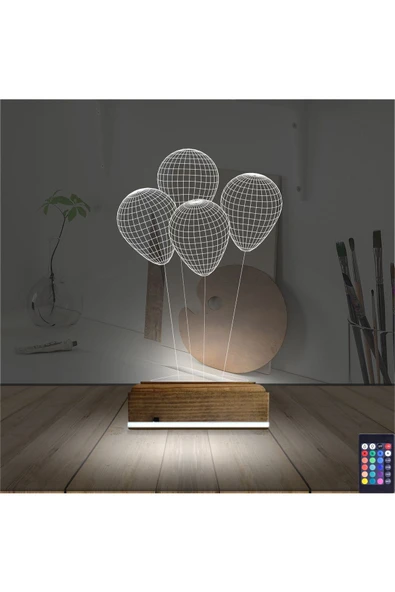 Kirppi 3d Lamba Balon Kutlama Doğum Günü Masa Gece Lambası - 2