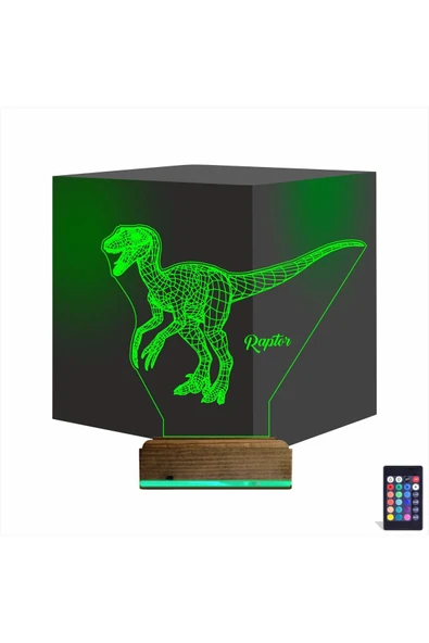 Kirppi 3d Lamba Dinozor Raptor Masa Gece Lambası - 1