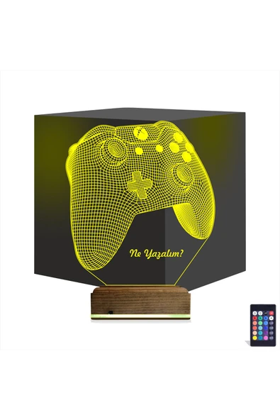 Kirppi 3d Lamba Joystick Oyun Konsolu Kişiye Özel Masa Gece Lambası - 1