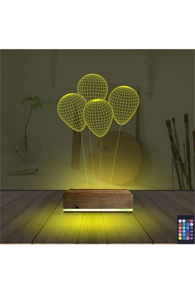Kirppi 3d Lamba Balon Kutlama Doğum Günü Masa Gece Lambası - 5