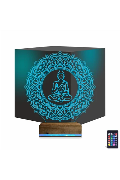 Kirppi 3d Lamba Mandala Yoga Masa Gece Lambası - 1