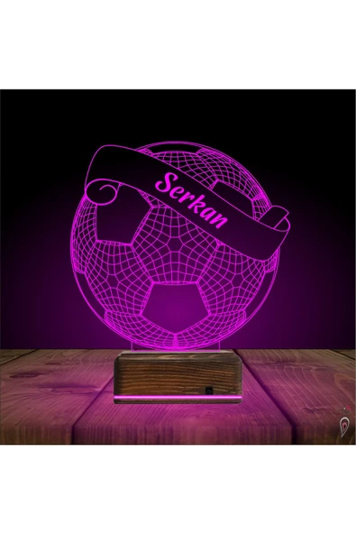 negelsin 3d Lamba Futbolcu Hediye Futbol Top Kişiye Özel Masa Gece Lambası - 5
