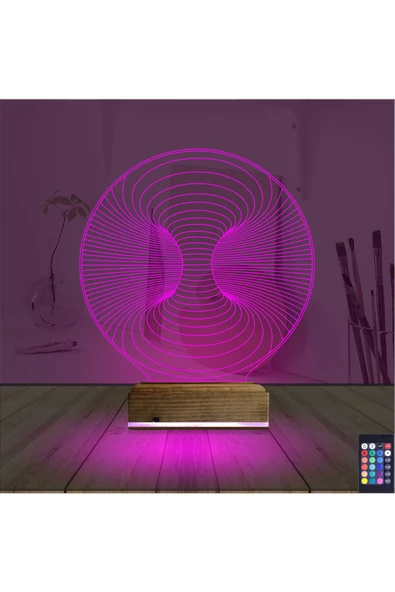 Kirppi 3d Lamba Geometrik Dekoratif V11 Masa Gece Lambası - 4