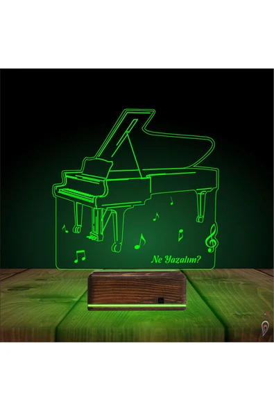 Kirppi 3d Lamba Piyano Müzik Piyanist Kişiye Özel Masa Gece Lambası-1 - 7
