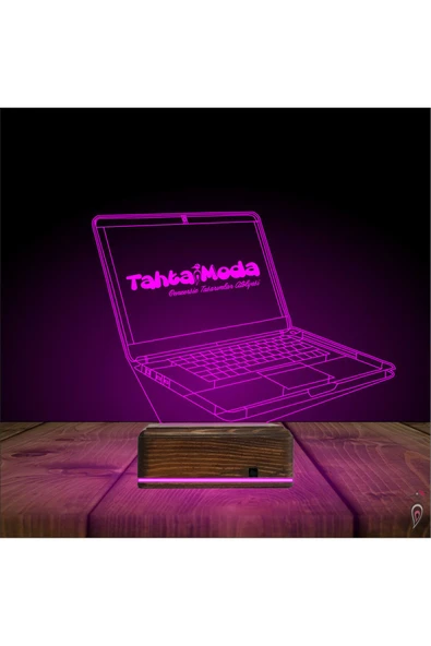 Kirppi 3d Lamba Laptop Notbook Bilgisayar Kişiye Özel Masa Gece Lambası - 5