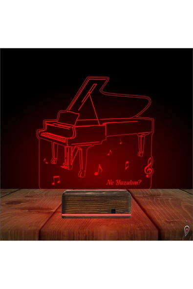 Kirppi 3d Lamba Piyano Müzik Piyanist Kişiye Özel Masa Gece Lambası-1 - 4
