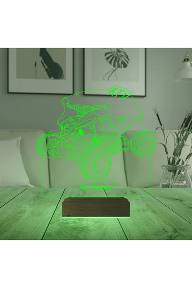 Kirppi 3d Lamba Atv Outdoor Motor Tasarım Kişiye Özel Masa Gece Lambası - 7