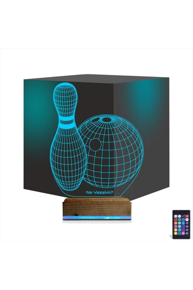 Kirppi 3d Lamba Bowling Topu Kişiye Özel Masa Gece Lambası - 1