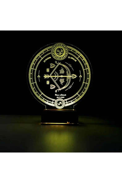 Kirppi 3d Lamba Astroloji Yay Burcu Kişiye Özel Masa Gece Lambası - 5