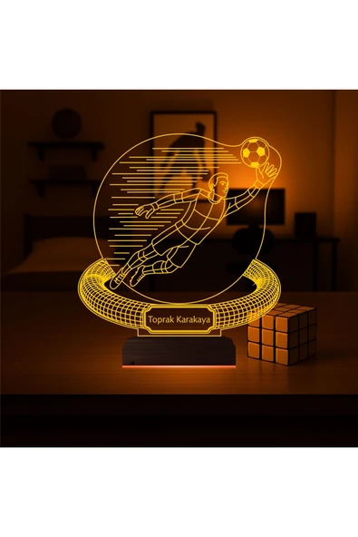 Kirppi 3d Lamba Futbol Kaleci Hediye Kişiye Özel Masa Gece Lambası KRPP3DK381 - 1