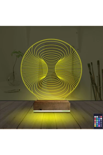 Kirppi 3d Lamba Geometrik Dekoratif V11 Masa Gece Lambası - 5