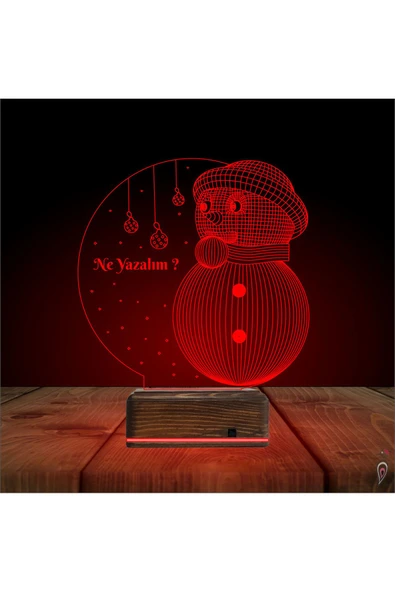 Kirppi 3d Lamba Kardan Adam Yılbaşı Hediyesi V2 Kişiye Özel Masa Gece Lambası - 3